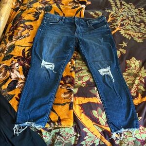 Women's Distressed Blue Jeans